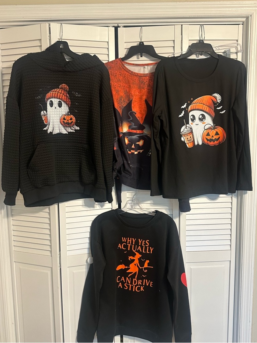 Halloween Graphic Sweatshirts/long sleeve - Ghost & Pumpkin lot of 4 xl